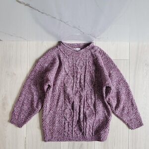 Vintage Eagle Sweater Womens XS Red Cable Knit Acrylic Crewneck Pullover USA